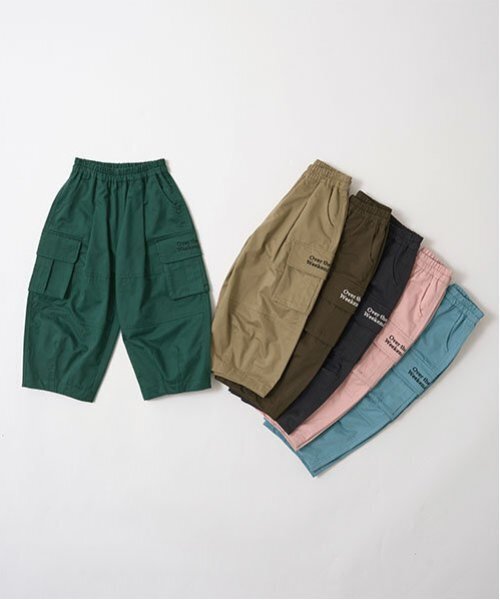 b・ROOM（ビールーム）の「タックワイドカーゴパンツ（カーゴパンツ・キッズ・ピンク/ベージュ/ブラック/カーキ/モスグリーン/ターコイズブルー・120cm/100cm/110cm/130cm/150cm/140cm）」の7枚目の写真