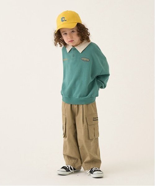 b・ROOM（ビールーム）の「タックワイドカーゴパンツ（カーゴパンツ・キッズ・ピンク/ベージュ/ブラック/カーキ/モスグリーン/ターコイズブルー・120cm/100cm/110cm/130cm/150cm/140cm）」の15枚目の写真