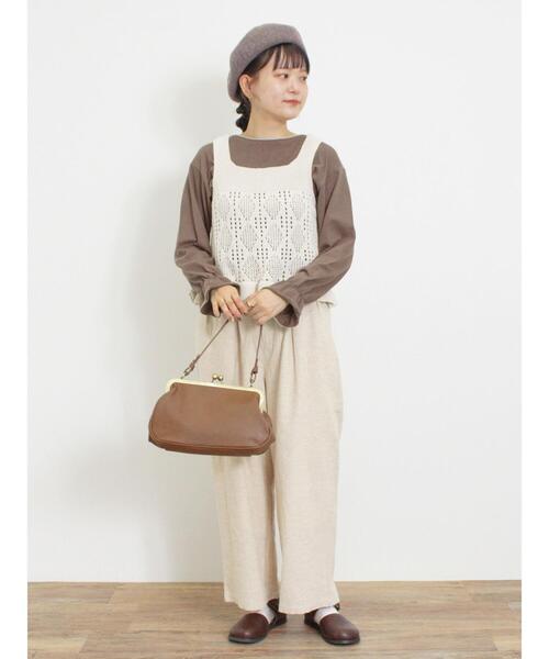 Samansa Mos2（サマンサ モスモス）の「綿麻タックパンツ（その他パンツ・レディース・ブラック/チャコールグレー/キナリ/ボルドー・M/L）」の15枚目の写真