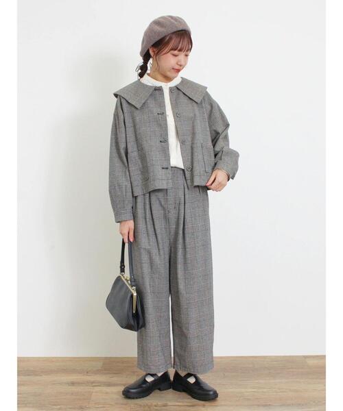 Samansa Mos2（サマンサ モスモス）の「綿麻タックパンツ（その他パンツ・レディース・ブラック/チャコールグレー/キナリ/ボルドー・M/L）」の18枚目の写真