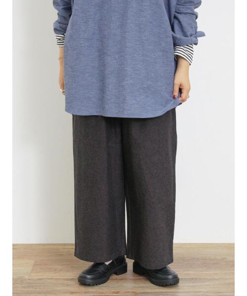 Samansa Mos2（サマンサ モスモス）の「綿麻タックパンツ（その他パンツ・レディース・ブラック/チャコールグレー/キナリ/ボルドー・M/L）」の20枚目の写真