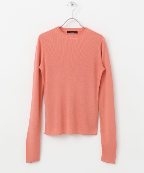 URBAN RESEARCH ROSSO WOMEN（アーバンリサーチ　ロッソ）の「シルク混リブデザインニット（ニット/セーター・レディース・ネイビー/イエロー系その他/オフホワイト/ピンク・FREE）」の13枚目の写真