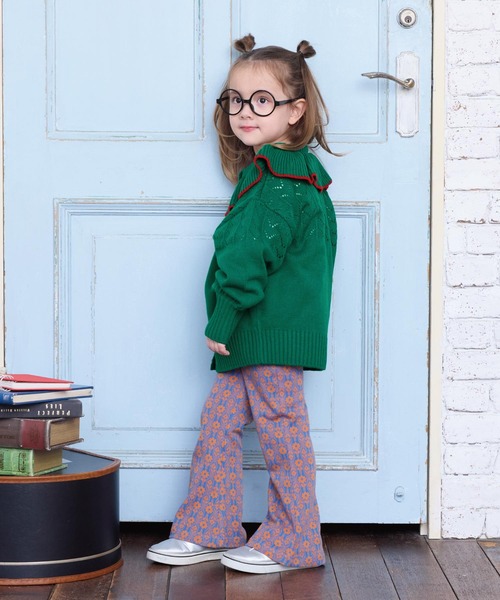 A BOND（アボンド）の「【おうちで洗える】フリルカラーニットカーディガン（カーディガン/ボレロ・キッズ・ライトピンク/グリーン・S/M/L/LL）」の5枚目の写真