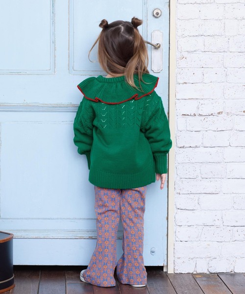 A BOND（アボンド）の「【おうちで洗える】フリルカラーニットカーディガン（カーディガン/ボレロ・キッズ・ライトピンク/グリーン・S/M/L/LL）」の7枚目の写真