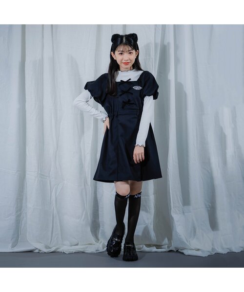 algy（アルジー）の「レイヤードワンピセット（ワンピース・キッズ・グレー/ブラック・XX-SMALL/X-SMALL/MEDIUM/SMALL）」の3枚目の写真