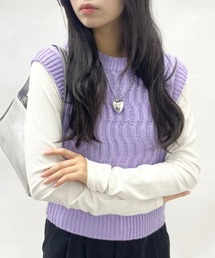 mebole（メボレ）の「ざっくり編みサマーニットベスト（ベスト）」