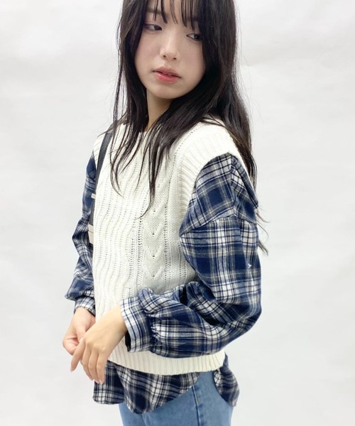 mebole(メボレ)の「ざっくり編みサマーニットベスト(ベスト・レディース・ブラック/パープル/ホワイト/グリーン・FREE)」の11枚目の写真