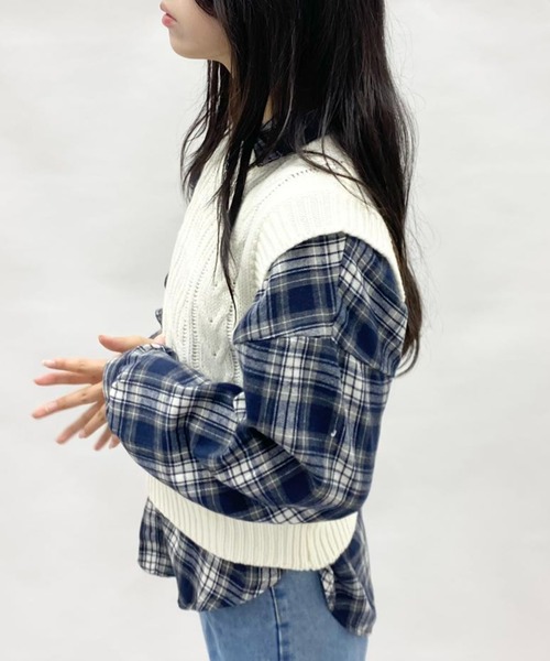 mebole(メボレ)の「ざっくり編みサマーニットベスト(ベスト・レディース・ブラック/パープル/ホワイト/グリーン・FREE)」の13枚目の写真