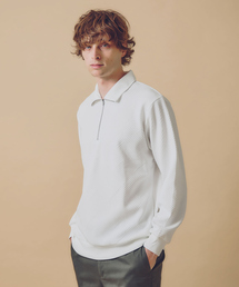 ABAHOUSE GRAY | 【ジオメトリック柄 】ハープジップ プルオーバー / 長袖カットソー(Tシャツ/カットソー)