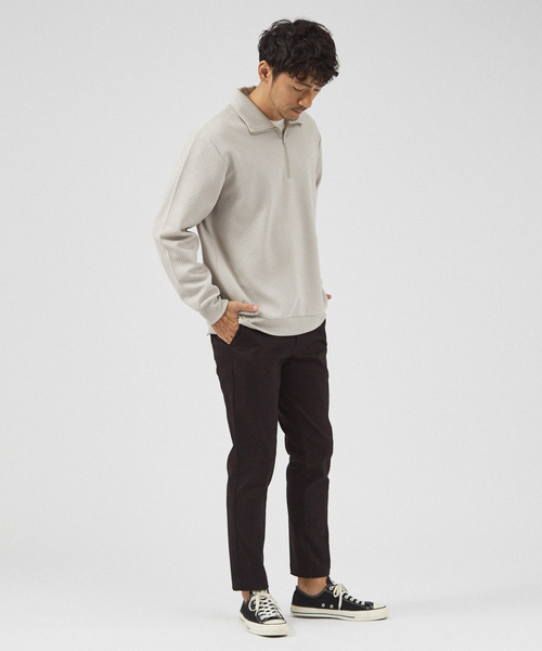 ABAHOUSE GRAY（アバハウスグレイ）の「【ジオメトリック柄 】ハープジップ プルオーバー / 長袖カットソー（Tシャツ/カットソー・メンズ・グレイッシュベージュ/ブラック/グレイッシュブルー/ホワイト・46/48）」の14枚目の写真