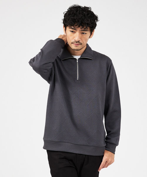 ABAHOUSE GRAY（アバハウスグレイ）の「【ジオメトリック柄 】ハープジップ プルオーバー / 長袖カットソー（Tシャツ/カットソー・メンズ・グレイッシュベージュ/ブラック/グレイッシュブルー/ホワイト・46/48）」の18枚目の写真