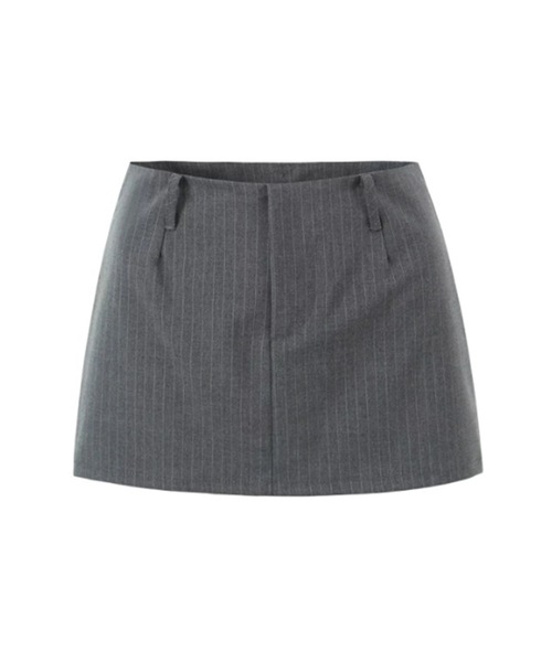 ALLuRing ChaRm（アリュリングチャーム）の「Stripe A Line Skirt / Aラインストライプミニスカート（スカート・レディース・グレー/ブラック・S/M）」の21枚目の写真