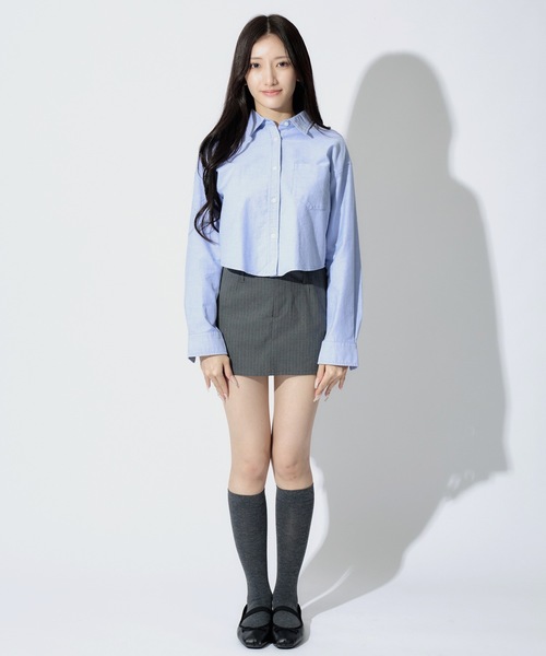 ALLuRing ChaRm（アリュリングチャーム）の「Stripe A Line Skirt / Aラインストライプミニスカート（スカート・レディース・グレー/ブラック・S/M）」の20枚目の写真