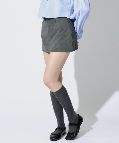 ALLuRing ChaRm（アリュリングチャーム）の「Stripe A Line Skirt / Aラインストライプミニスカート（スカート・レディース・グレー/ブラック・S/M）」の19枚目の写真