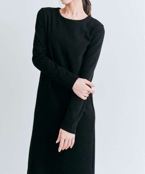 kirakiraShop(キラキラショップ)の「裏起毛 ロング 全骨格 ワンピース(ワンピース・レディース・ネイビー/グレー系その他/ブラック/杢グレー・L/M/S)」の7枚目の写真