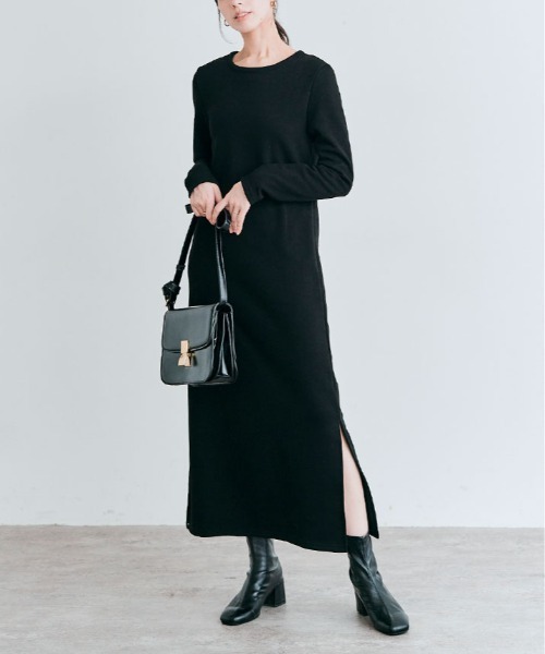 kirakiraShop(キラキラショップ)の「裏起毛 ロング 全骨格 ワンピース(ワンピース・レディース・ネイビー/グレー系その他/ブラック/杢グレー・L/M/S)」の17枚目の写真