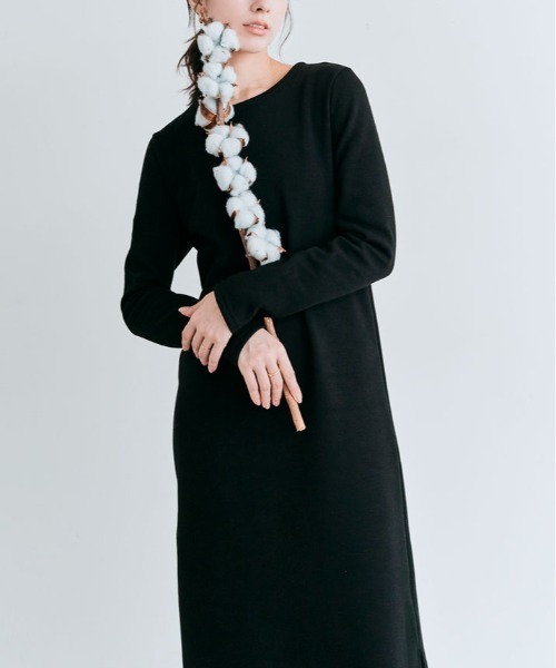 kirakiraShop(キラキラショップ)の「裏起毛 ロング 全骨格 ワンピース(ワンピース・レディース・ネイビー/グレー系その他/ブラック/杢グレー・L/M/S)」の20枚目の写真