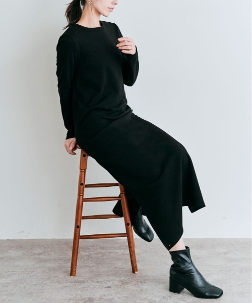 kirakiraShop(キラキラショップ)の「裏起毛 ロング 全骨格 ワンピース(ワンピース・レディース・ネイビー/グレー系その他/ブラック/杢グレー・L/M/S)」の21枚目の写真