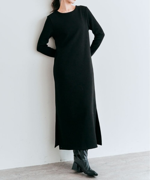 kirakiraShop(キラキラショップ)の「裏起毛 ロング 全骨格 ワンピース(ワンピース・レディース・ネイビー/グレー系その他/ブラック/杢グレー・L/M/S)」の15枚目の写真