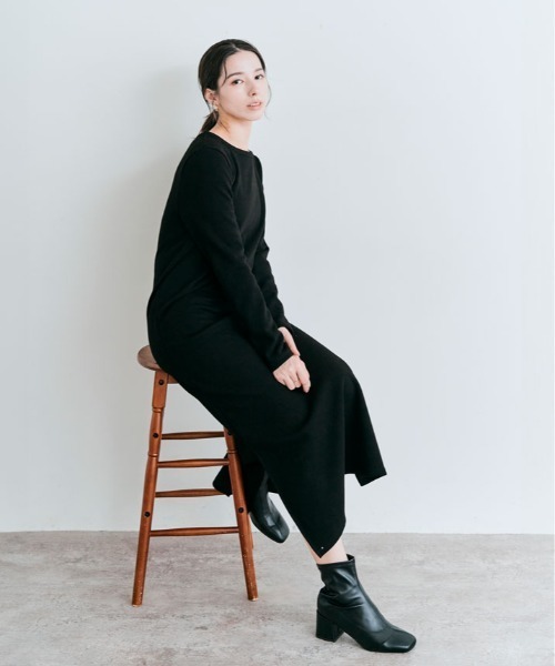 kirakiraShop(キラキラショップ)の「裏起毛 ロング 全骨格 ワンピース(ワンピース・レディース・ネイビー/グレー系その他/ブラック/杢グレー・L/M/S)」の22枚目の写真