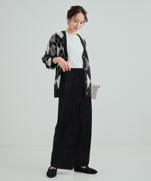 SHOO・LA・RUE(シューラルー)の「◆【S-LL】上品な光沢感 ベロアリブイージーパンツ(その他パンツ・レディース・ピンク系/ダークグレー/ブラック/ナチュラル・02/03/04/01)」の22枚目の写真