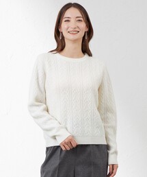 アマカ AMACA セーター ウールカットソー 無地 丸首 7分袖 プルオーバー ロングスリーブ クルーネック 毛100% 38 ヘザーグレー 売れ筋商品|||レディース AMACA｜アマカのニット/セーター通販 - ZOZOTOWN