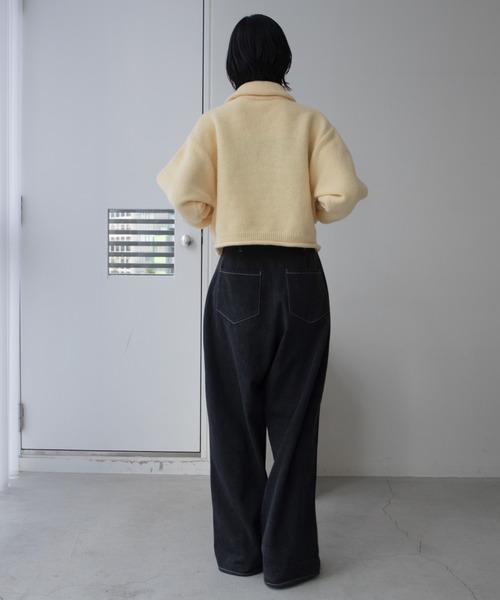 VACANCY(ヴァカンシー)の「ハンド刺繍ショート丈ポロニット(ニット/セーター・レディース・アイボリー/ブラック/レッド/ブルー・FREE)」の15枚目の写真