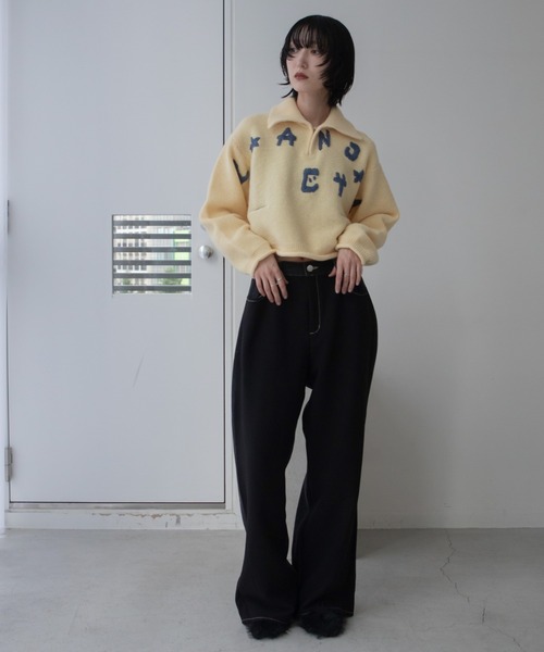 VACANCY(ヴァカンシー)の「ハンド刺繍ショート丈ポロニット(ニット/セーター・レディース・アイボリー/ブラック/レッド/ブルー・FREE)」の11枚目の写真