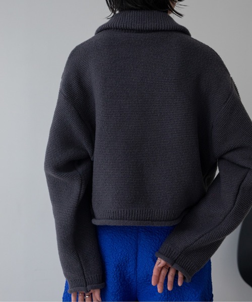 VACANCY(ヴァカンシー)の「ハンド刺繍ショート丈ポロニット(ニット/セーター・レディース・アイボリー/ブラック/レッド/ブルー・FREE)」の18枚目の写真