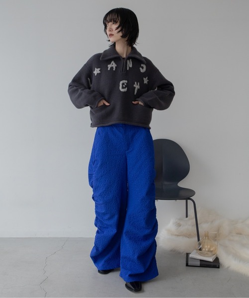 VACANCY(ヴァカンシー)の「ハンド刺繍ショート丈ポロニット(ニット/セーター・レディース・アイボリー/ブラック/レッド/ブルー・FREE)」の21枚目の写真