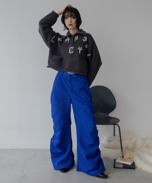 VACANCY(ヴァカンシー)の「ハンド刺繍ショート丈ポロニット(ニット/セーター・レディース・アイボリー/ブラック/レッド/ブルー・FREE)」の20枚目の写真