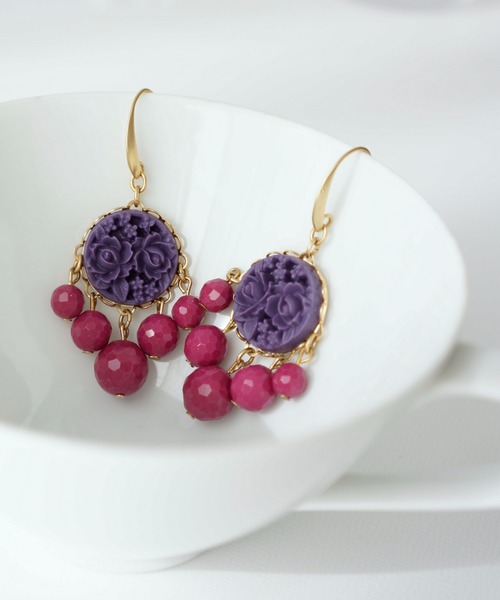 KU-CROISSANT（クークロワッサン）の「【DAVID AUBREY】 ピアス（ピアス（両耳用）・レディース・パープル・ONE SIZE）」の2枚目の写真