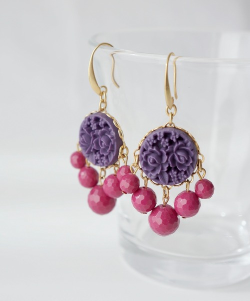 KU-CROISSANT（クークロワッサン）の「【DAVID AUBREY】 ピアス（ピアス（両耳用）・レディース・パープル・ONE SIZE）」の3枚目の写真