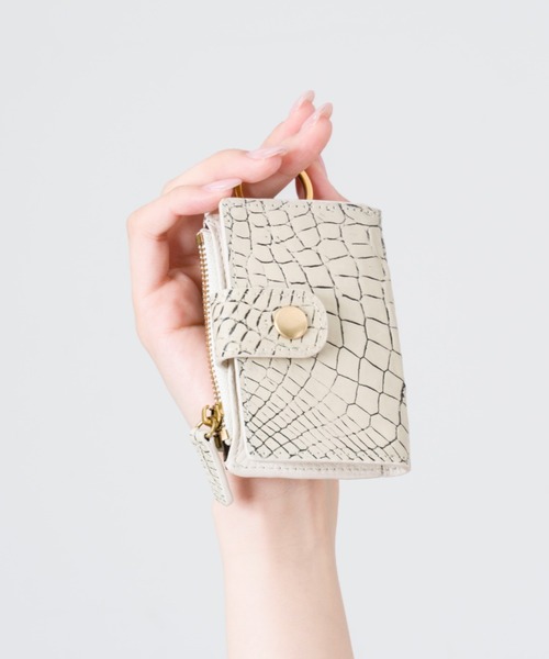 BELLIES YORK（ベリーズヨーク）の「【BELLIES YORK/ベリーズヨーク】キーケース　小銭入れ付き クロコダイル ワニ革（キーケース/キーアクセサリー・レディース・アイボリー/ブラック/ベージュ系その他/ダークグリーン/ワインレッド/ネイビー・FREE）」の2枚目の写真