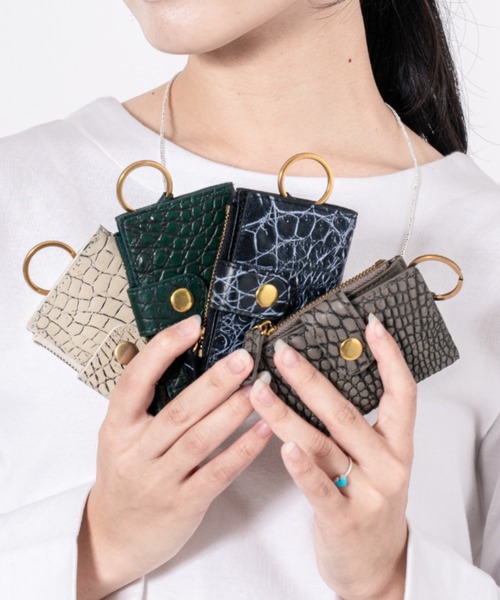 BELLIES YORK（ベリーズヨーク）の「【BELLIES YORK/ベリーズヨーク】キーケース　小銭入れ付き クロコダイル ワニ革（キーケース/キーアクセサリー・レディース・アイボリー/ブラック/ベージュ系その他/ダークグリーン/ワインレッド/ネイビー・FREE）」の3枚目の写真