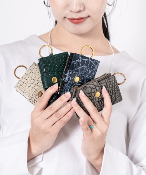 BELLIES YORK（ベリーズヨーク）の「【BELLIES YORK/ベリーズヨーク】キーケース　小銭入れ付き クロコダイル ワニ革（キーケース/キーアクセサリー・レディース・アイボリー/ブラック/ベージュ系その他/ダークグリーン/ワインレッド/ネイビー・FREE）」の18枚目の写真