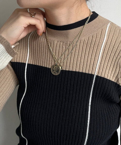 DouDou（ドゥドゥ）の「ダブルコイン2連ネックレス（ネックレス・レディース・ゴールド/シルバー・FREE）」の5枚目の写真