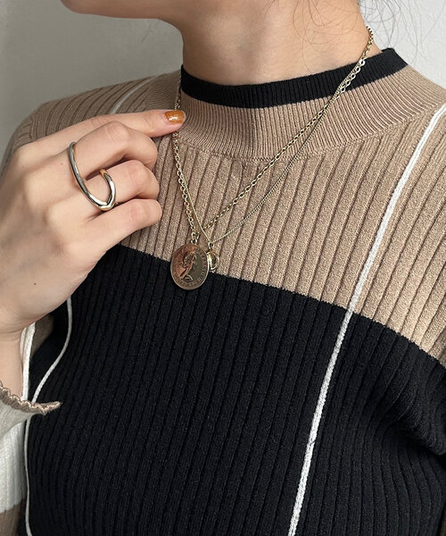 DouDou（ドゥドゥ）の「ダブルコイン2連ネックレス（ネックレス・レディース・ゴールド/シルバー・FREE）」の6枚目の写真