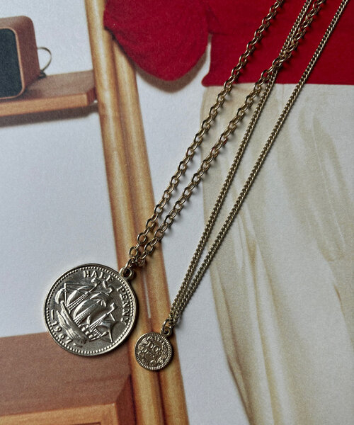 DouDou（ドゥドゥ）の「ダブルコイン2連ネックレス（ネックレス・レディース・ゴールド/シルバー・FREE）」の7枚目の写真
