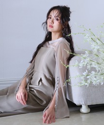 袖あり&ミモレ丈 同窓会 スリット スリーブ お呼ばれ 結婚式 フォーマル オケージョンドレス パンツドレス 二次会 成人式 