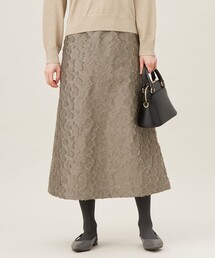 フラワーカットジャガード スカート