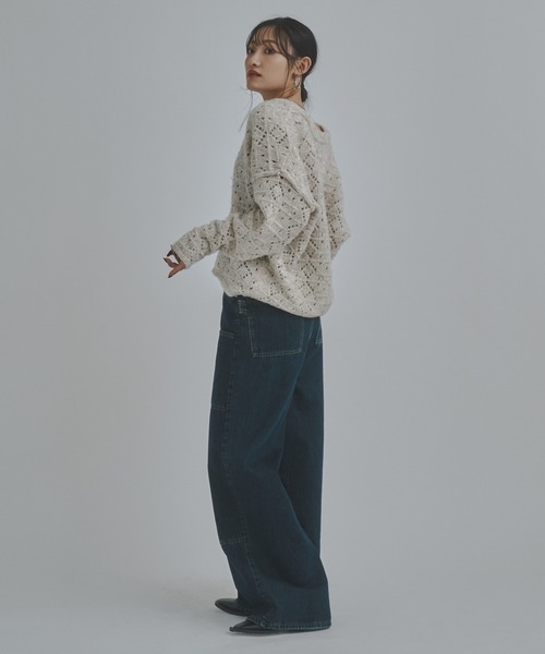 bita.（ビタ）の「柄編みミックスカラーVネックニット（ニット/セーター・レディース・ベージュ/イエロー/チャコールグレー・FREE）」の16枚目の写真