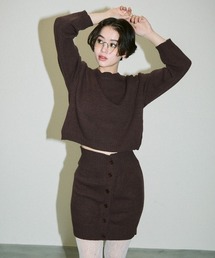 Clum（クルム）の「【SETUP】オーバーサイズニット×ボタンデザインスカートセットアップ（セットアップ）」