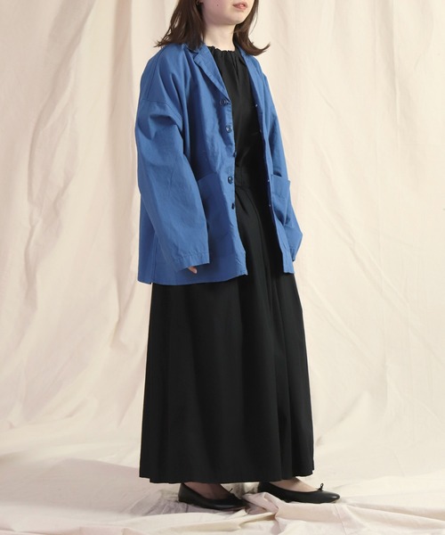 Brocante（ブロカント）の「[Brocante / ブロカント] 綿ヘンプウェザー グランパジャケット（その他アウター・レディース・ロイヤルブルー/ホワイト・2）」の14枚目の写真