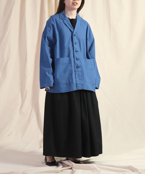 Brocante（ブロカント）の「[Brocante / ブロカント] 綿ヘンプウェザー グランパジャケット（その他アウター・レディース・ロイヤルブルー/ホワイト・2）」の15枚目の写真