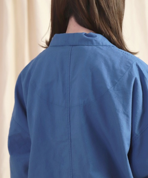 Brocante（ブロカント）の「[Brocante / ブロカント] 綿ヘンプウェザー グランパジャケット（その他アウター・レディース・ロイヤルブルー/ホワイト・2）」の8枚目の写真