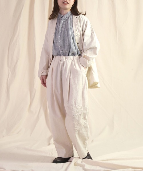 Brocante（ブロカント）の「[Brocante / ブロカント] 綿ヘンプウェザー グランパジャケット（その他アウター・レディース・ロイヤルブルー/ホワイト・2）」の19枚目の写真