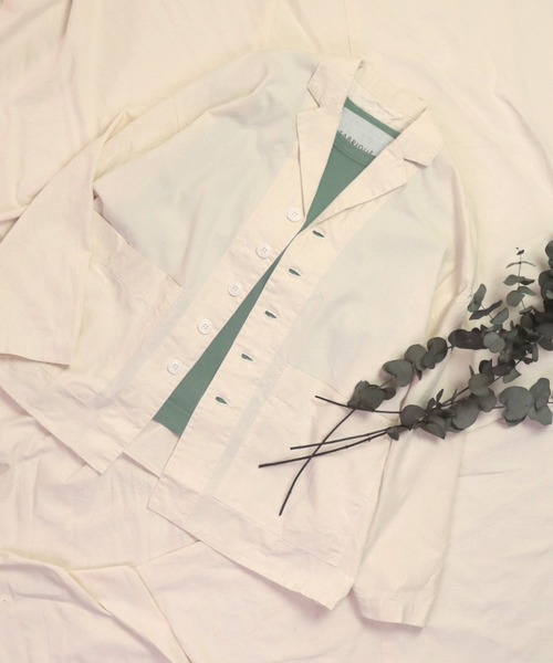 Brocante（ブロカント）の「[Brocante / ブロカント] 綿ヘンプウェザー グランパジャケット（その他アウター・レディース・ロイヤルブルー/ホワイト・2）」の10枚目の写真