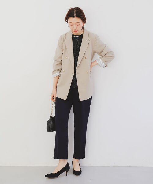 le.coeur blanc（ルクールブラン）の「ツインクロスタックストレートパンツ（その他パンツ・レディース・ベージュ/ネイビー・38）」の10枚目の写真