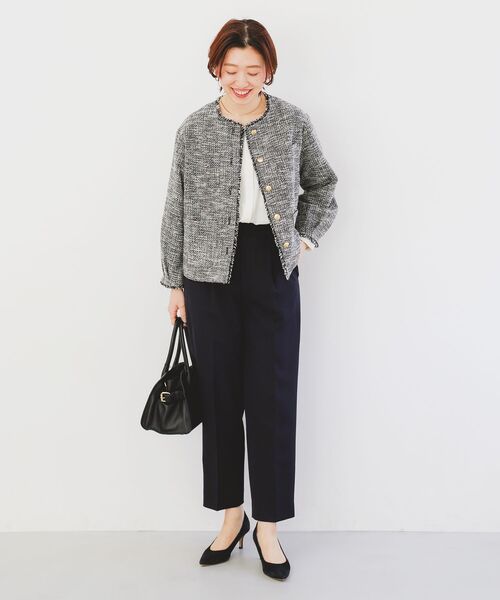 le.coeur blanc（ルクールブラン）の「ツインクロスタックストレートパンツ（その他パンツ・レディース・ベージュ/ネイビー・38）」の11枚目の写真